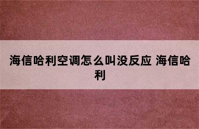 海信哈利空调怎么叫没反应 海信哈利